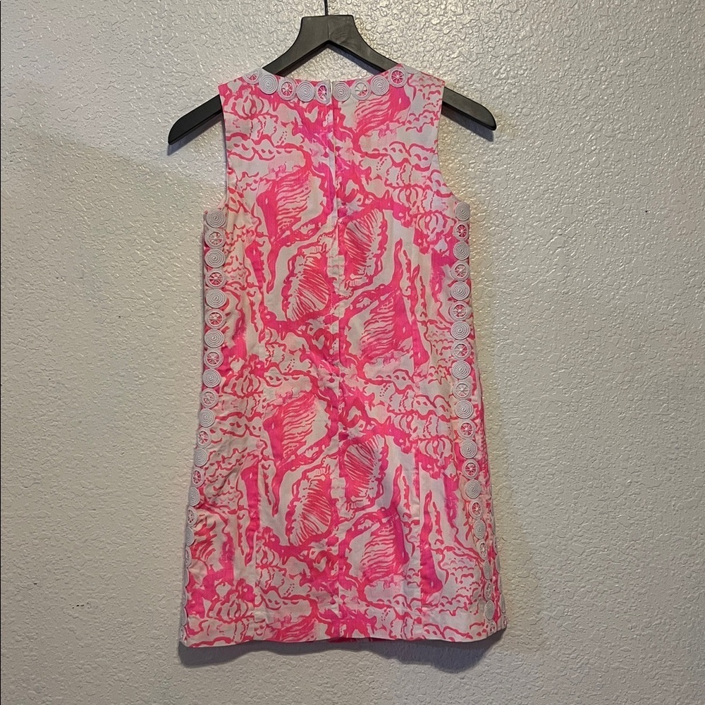 Lilly Pulitzer pink white shell dress size 14 - Picture 3 of 3